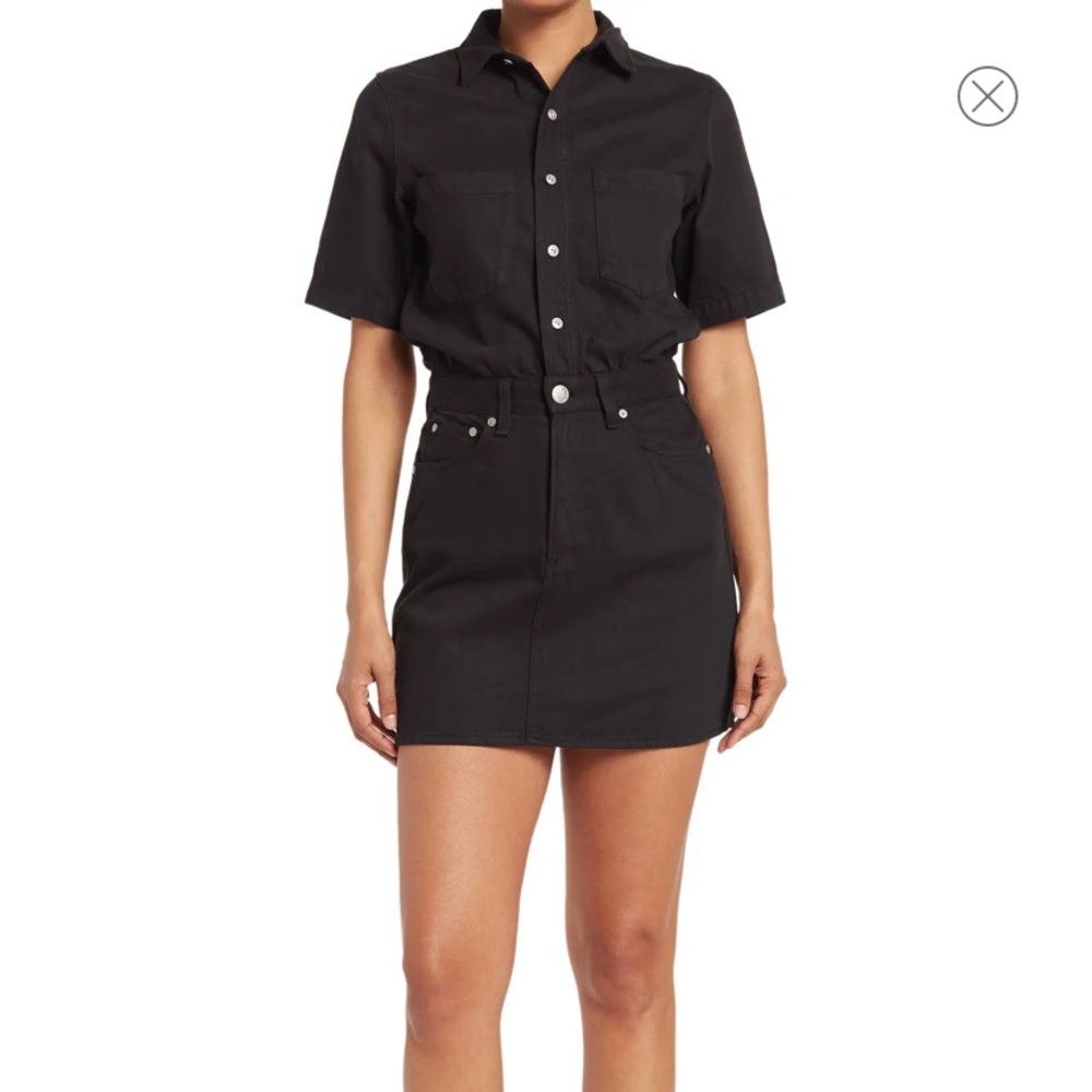 Rag & Bone All in One shirt dress in black denim